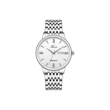 KUERST Automatic Mechanical Movement Steel Strap Watch Men's Watches White Dial