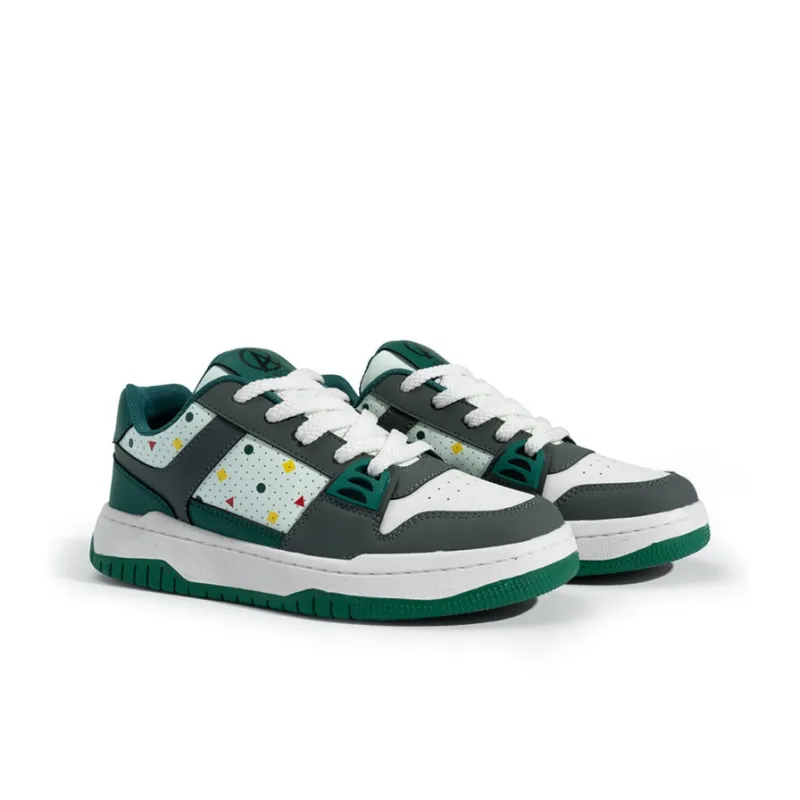Seattle Palm Slip-Resistant Lightweight Breathable Low-Top Skateboard Shoes Unisex Gray Green-3