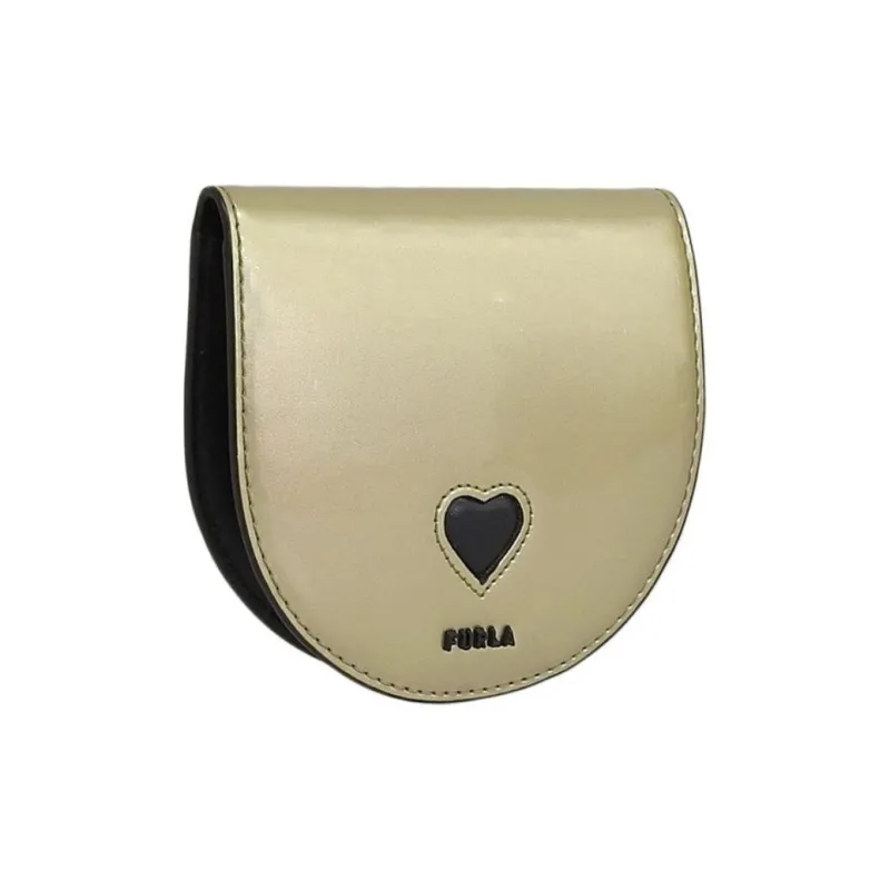 Furla Leather Card Holder Women's Champagne-1