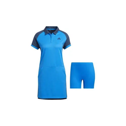 Adidas COLORBLOCK Short-Sleeved Dresses Women's Blue