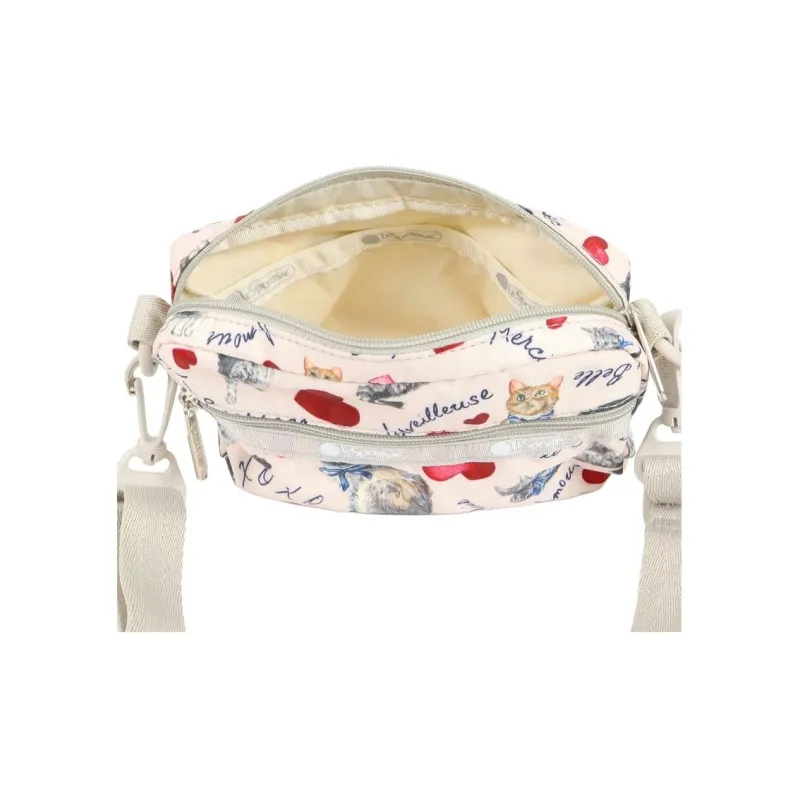 LeSportsac Polyester Crossbody Bag Shoulder Bag Women's Pink & Beige-3
