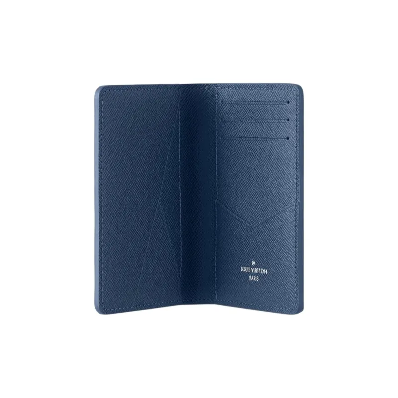 LOUIS VUITTON Monogram Canvas With Cow Leather Card Holder Men's Gradient Navy Blue-2