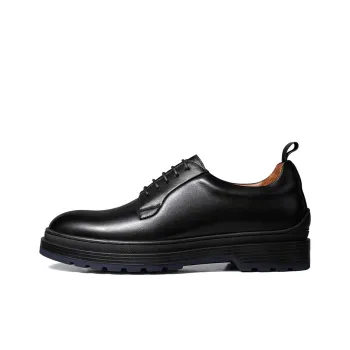 Zuti British Style Calfskin Derby Shoes Dress Shoes Men's Black