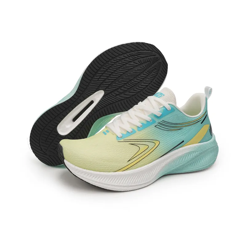 IWZI Low-Top Running Shoes Unisex Fluorescent Moon Green-4