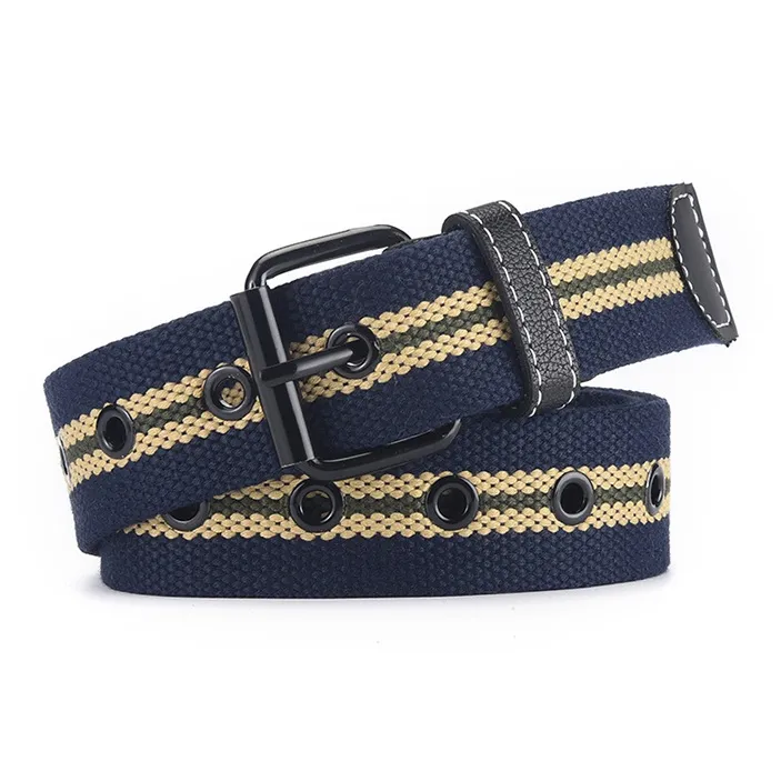 XNKW Woven Canvas Leather Belts Unisex Width: 3.8CM-6