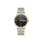 Medium Gold Black Dial Steel Band
