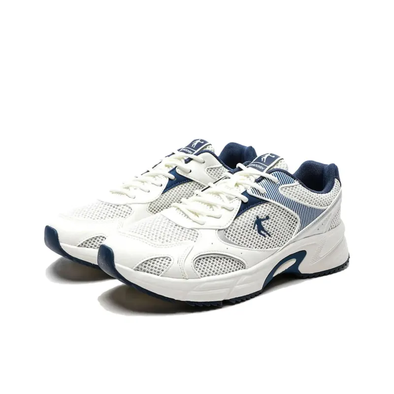 QIAODAN Durable Breathable Low Top Casual Running Shoes Men's White Blue-1