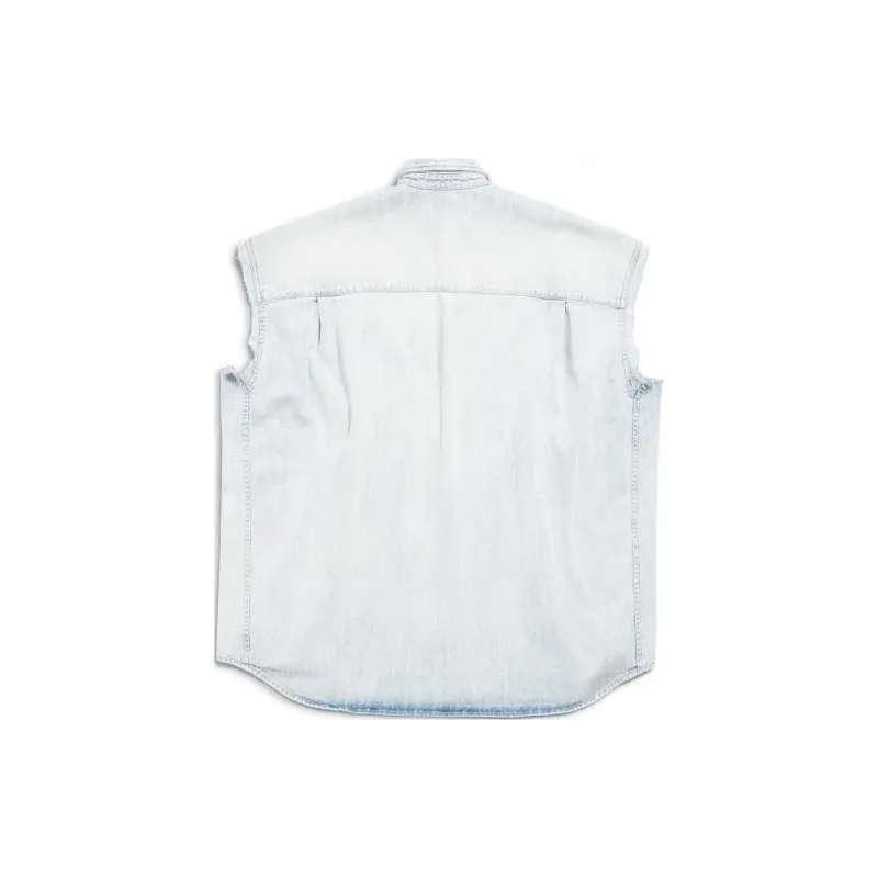 Balenciaga Collared Denim Vest-1