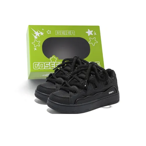 BEIER Skateboard Shoes Unisex Low-Top Black