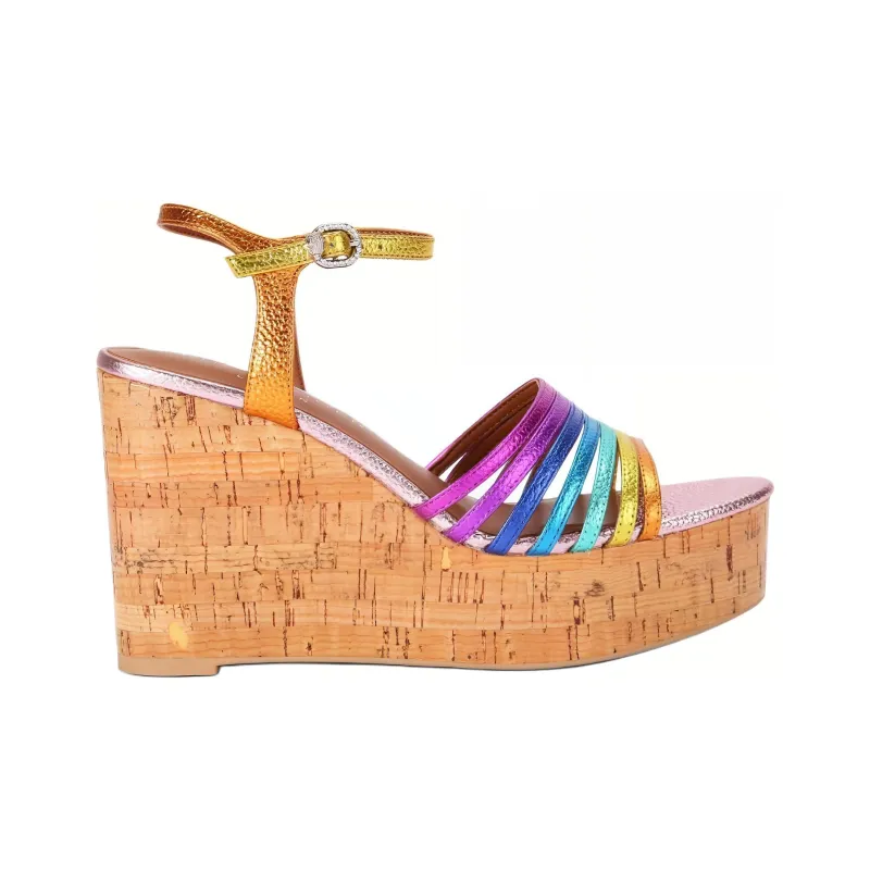 Kurt Geiger London Pierra Cork Strap Sandals 10.5cm Women's Pink-1