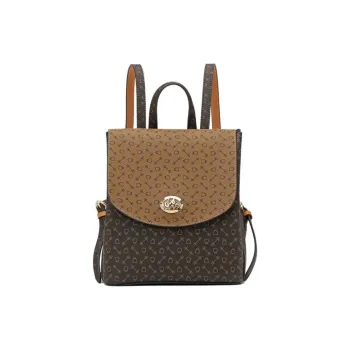 Why PVC Polyvinyl Chloride Backpack Medium Size Women's Coffee & Caramel/Coffee & Apricot