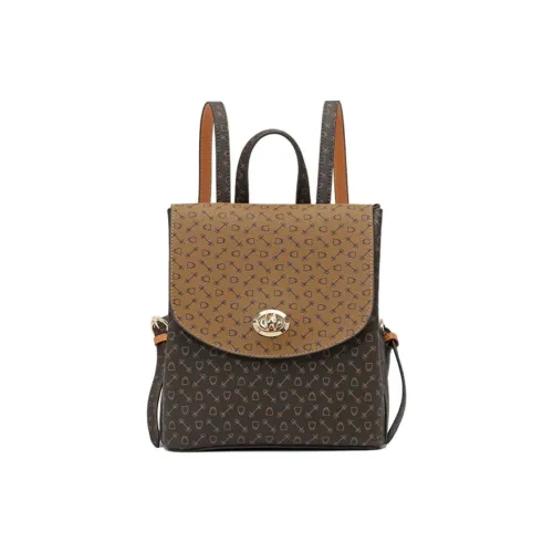 Why PVC Polyvinyl Chloride Backpack Medium Size Women's Coffee & Caramel/Coffee & Apricot