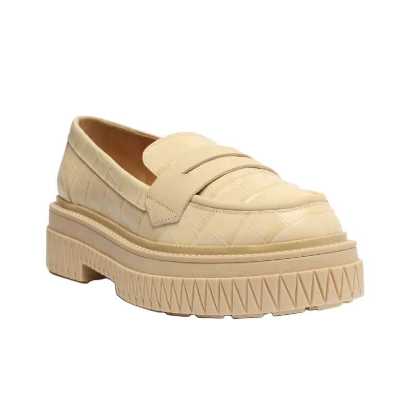 Schutz Viola Loafers 5cm Women's Beige-2