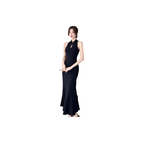 PZGE Sleeveless Dresses Women's Black