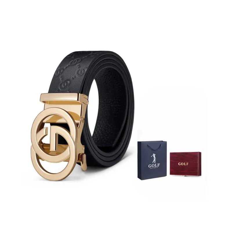 GOLF Cow Leather Automatic Buckle Belt Men's Multicolor Width  3.5cm-0