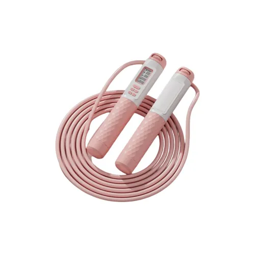 YUBU Aerobic Fat Reduction Mechanical Counting Jump Ropes Adults PVC+Steel Wire Rope PVC Controller 3m Pink White