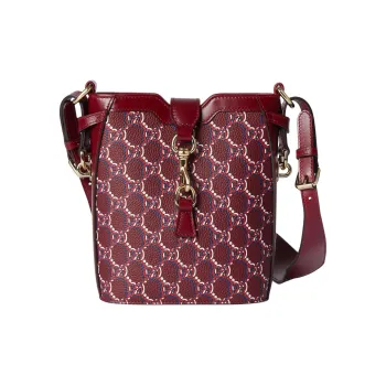 GUCCI Leather Bucket Bags Shoulder Bag Crossbody Bag Mini Women's Red