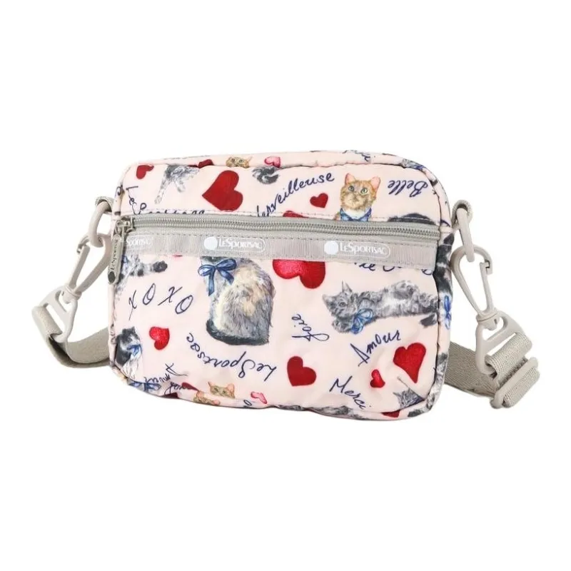 LeSportsac Polyester Crossbody Bag Shoulder Bag Women's Pink & Beige-0