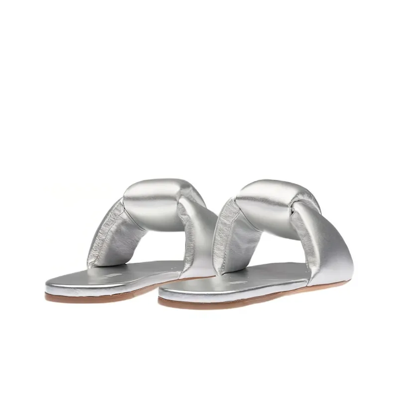 MIU MIU Slide Slippers Women's Silver-3
