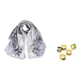 Gray+Random Silk Scarves Clips