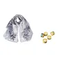 Gray+Random Silk Scarf Buckle
