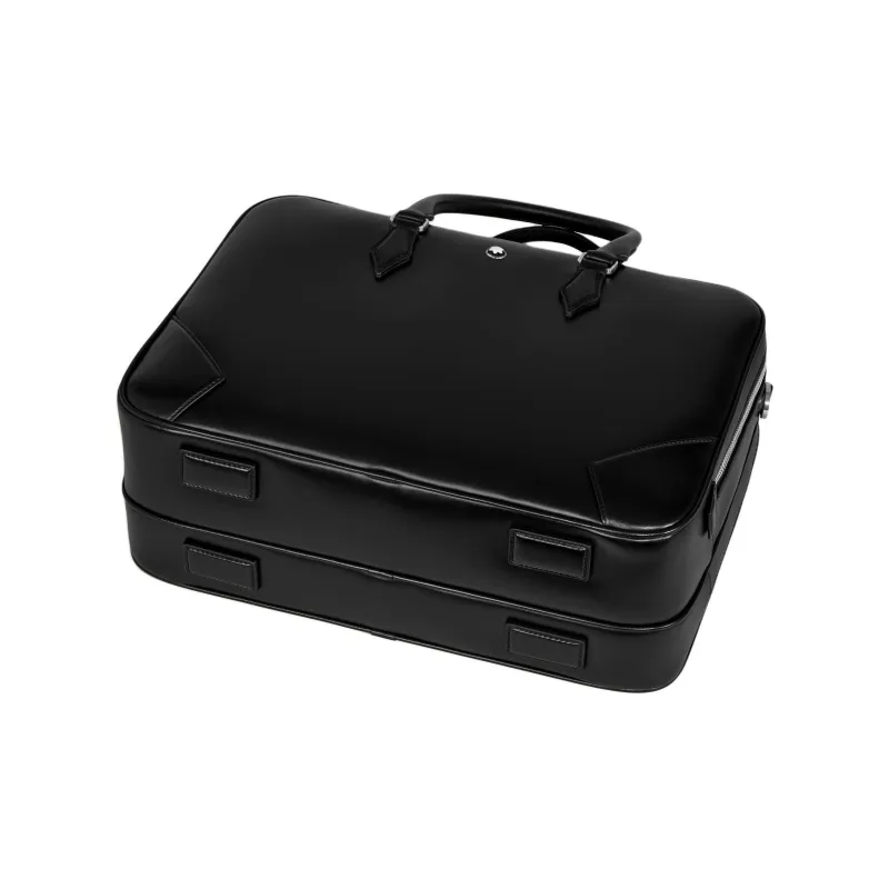 MONTBLANC Calfskin Shoulder Bag, Crossbody Bag, Handbag, Briefcase Large Size Men's Black-4