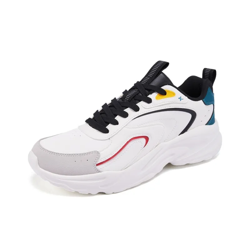 XTEP Cushioning, Slip Resistant, And Abrasion Resistant Low Top Casual Running Shoes Men's Sail White Duck Teal-1