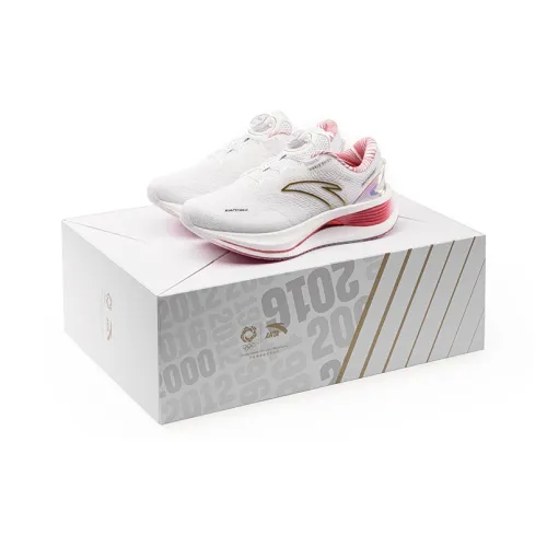 Anta Champion 3rd Gen PRO Cushioning, Wear Resistant Low Top Running Shoes Women's White Red Gold