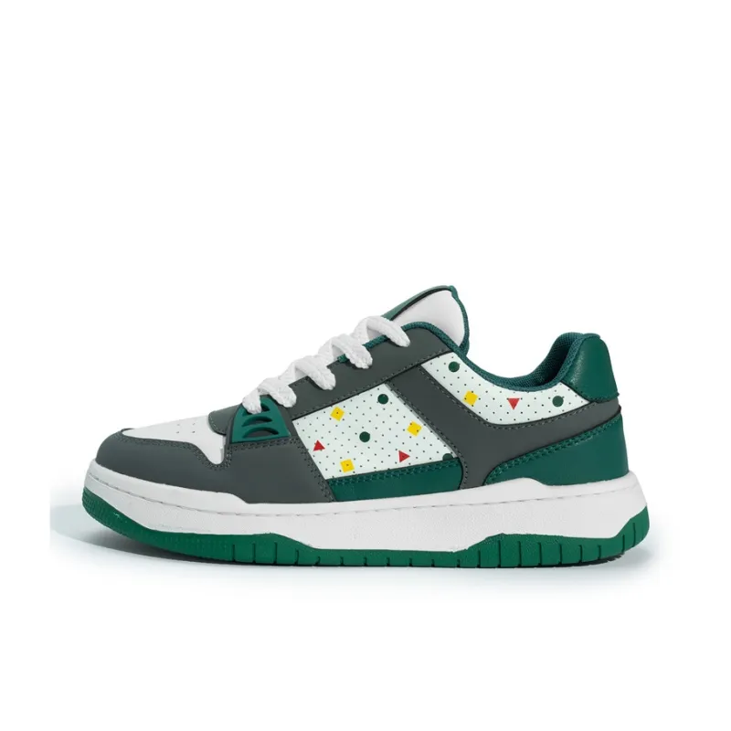 Seattle Palm Slip-Resistant Lightweight Breathable Low-Top Skateboard Shoes Unisex Gray Green-0