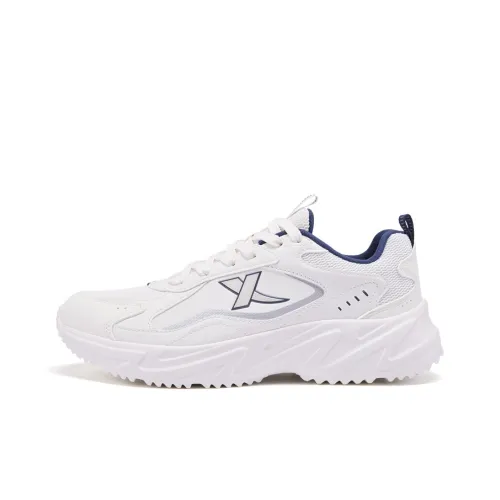 XTEP Cushioning Slip Resistant And Abrasion Resistant Low Top Running Shoes Men's Sail White