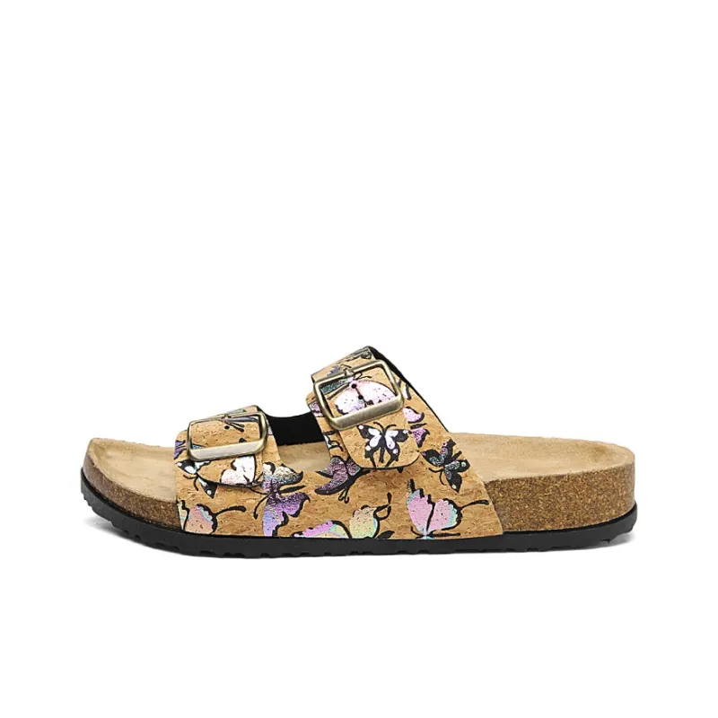 OUBT Slide Slippers Women's Multicolor Butterfly/Shimmering Butterfly-5