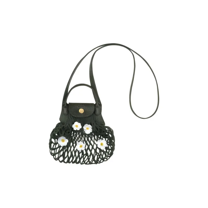 LONGCHAMP XS Le Pliage Filet Mesh Floral-appliqué Bag-2