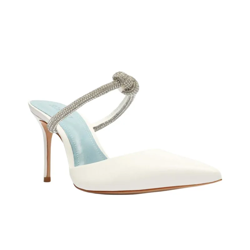 Schutz Other Slip-Resistant Closed Toe Slippers 8.4cm Women's White Blue-2