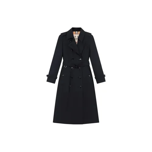 Burberry Trench Coats Women's Navy Blue