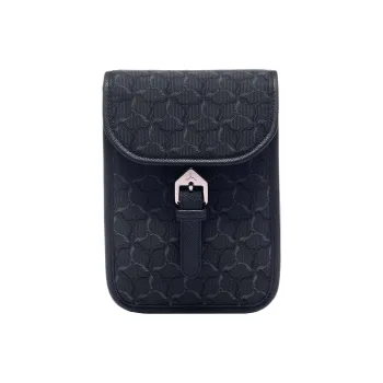LI NING 1990 Cow Leather PU Shoulder Bag Crossbody Bag Regular Unisex Black