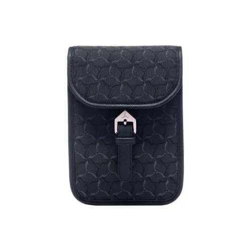 LI NING 1990 Cow Leather PU Shoulder Bag Crossbody Bag Regular Unisex Black