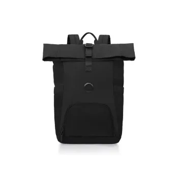 DELSEY Recycled Polyester Water-Resistant Everyday Backpack Regular Unisex Black/Camouflage