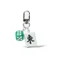 Silver-Tone Buckle Dongfeng Green Dice Keychain