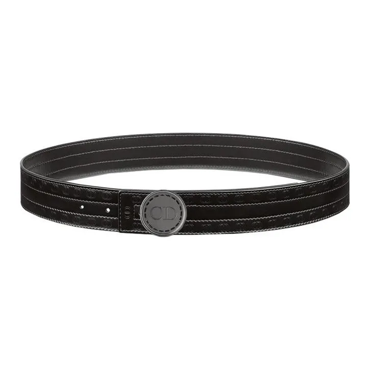 DIOR Logo Plaque Buckled Belt-0