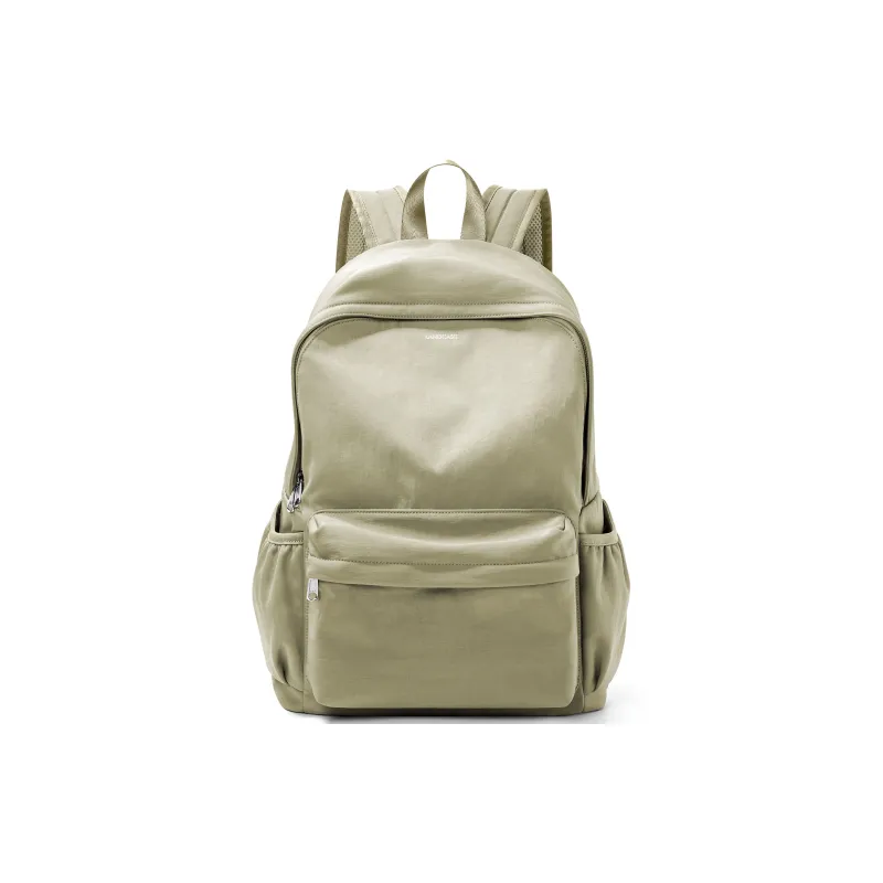 LANDCASE Fabric Backpack Laptop Bag Unisex Green/Black/Khaki-15