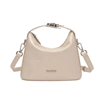 DAPHNE PU Shoulder Bag, Crossbody Bag Medium Size Women's Apricot/Black/Beige Yellow/Silver