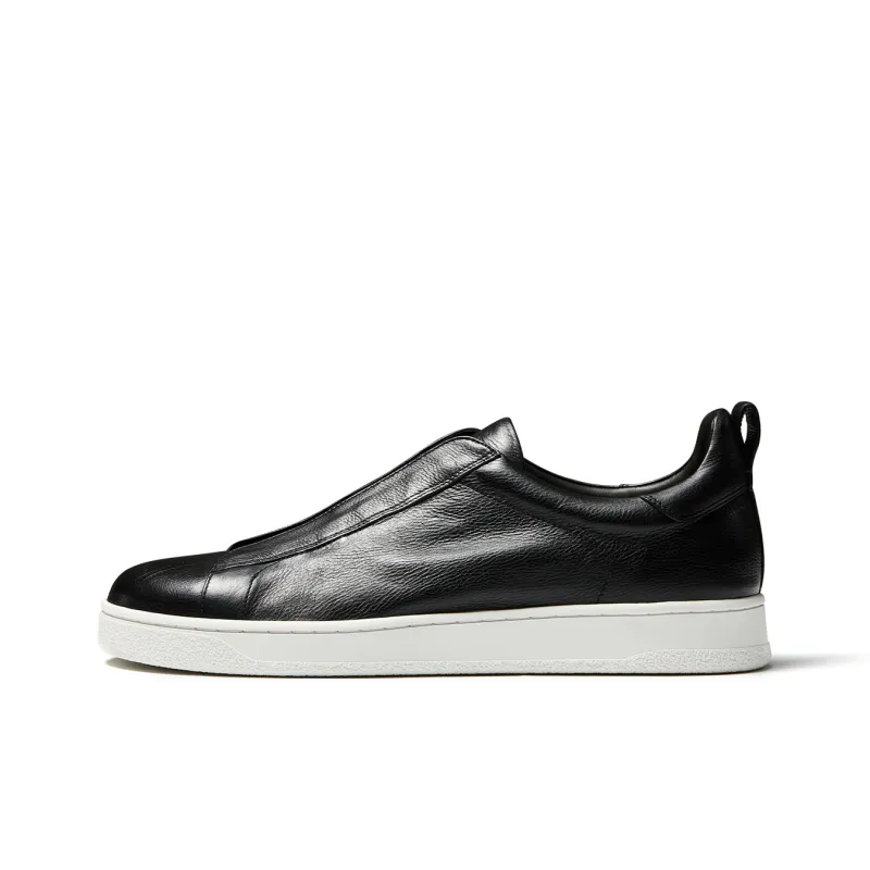 TRUFFAUT Sports Genuine Leather White Sneakers Low Top Skateboard Shoes Men's-5