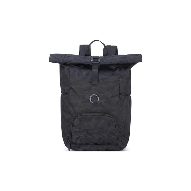 DELSEY Recycled Polyester Water-Resistant Everyday Backpack Regular Unisex Black/Camouflage-5