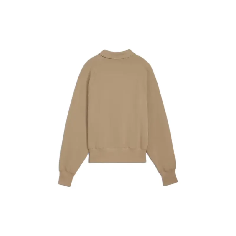 PUMA CLASSICS+ CLASSICS+ Half Zip Polo Crew Women's Polo Shirt Women's Light Brown-1