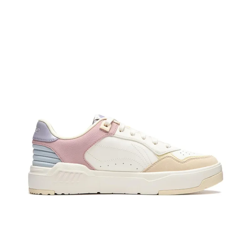 LiNing Common 80s Wear Resistant Slip Resistant Low Top Skateboard Shoes Women's White-1