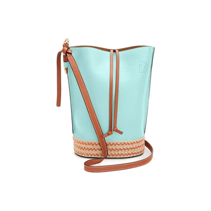 LOEWE Gate Cow Leather Bucket Bags Shoulder Bag Crossbody Bag Regular Women's Blue-0