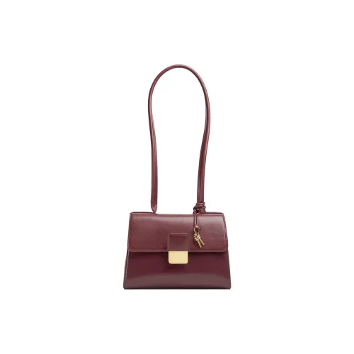 Bottega Veneta Calfskin Handbag Shoulder Bag Women's Burgundy
