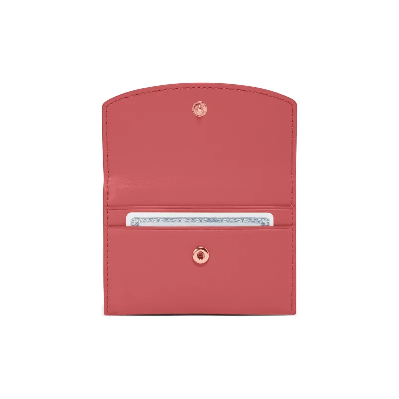 TUMI Leather Card Holder Women's Rose-1
