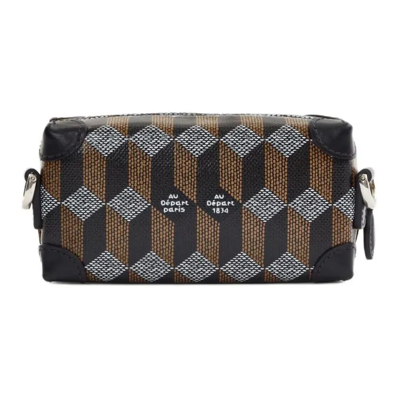 AU DEPART Coated Canvas Shoulder Bag Crossbody Bag Micro Women's Black-3