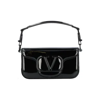 Valentino Smooth Calf Leather Handbag, Shoulder Bag Women's Black